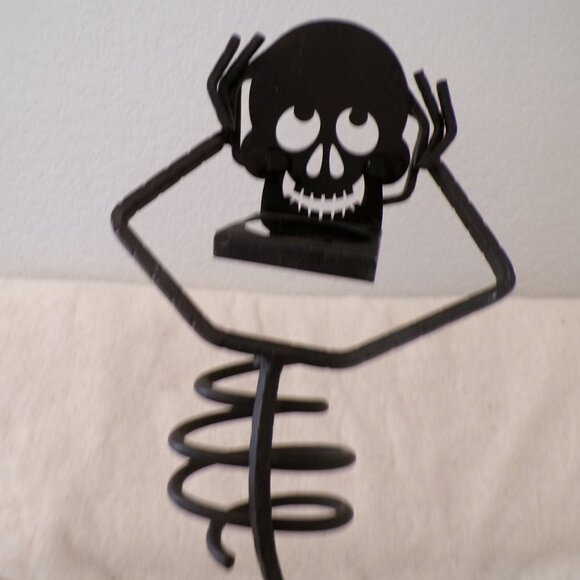 Partylite Metal Votive Candle Holder Mr. Bones Dancing Skeleton Halloween 15” - Picture 6 of 10
